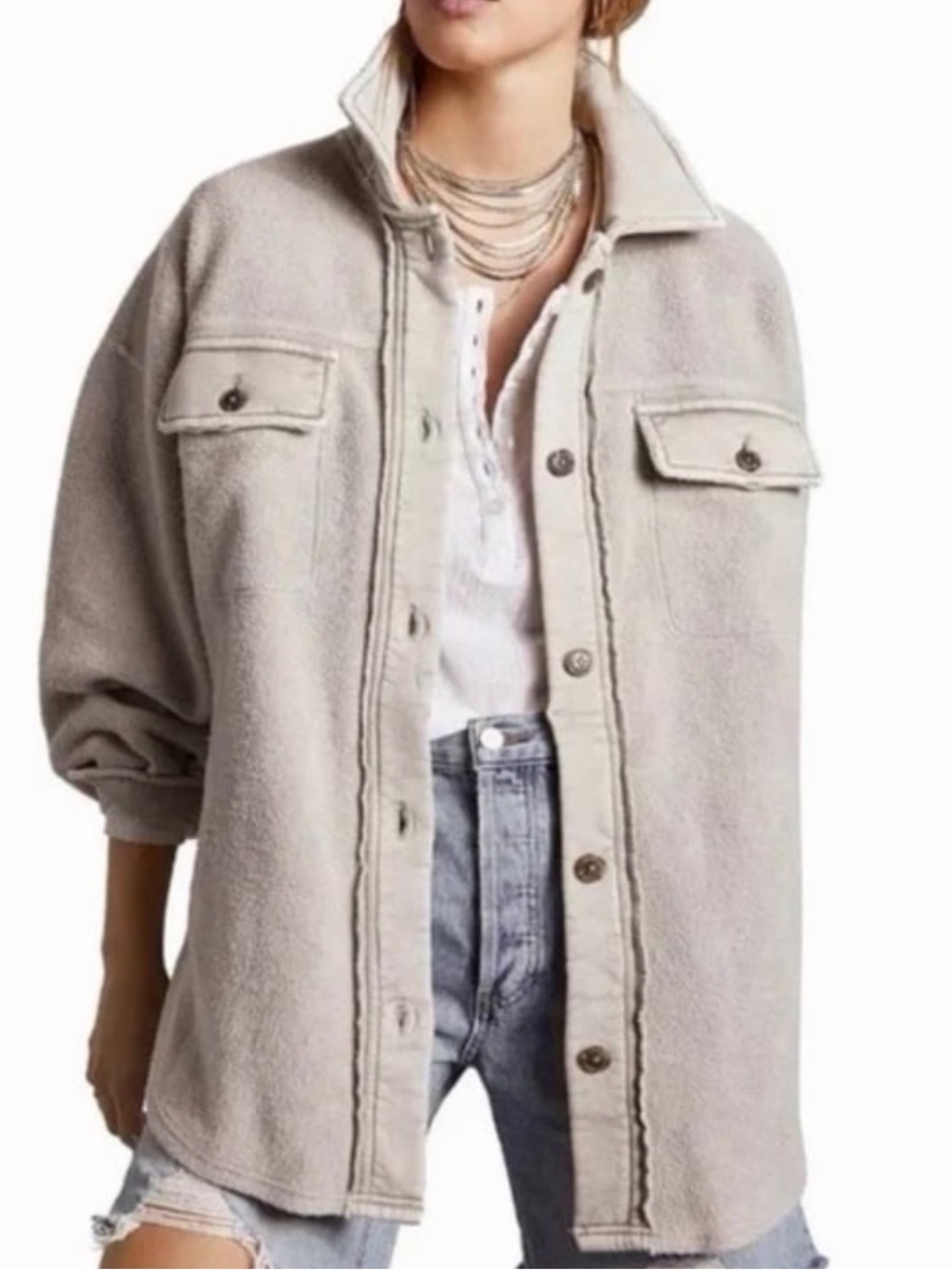 Free People Ruby Jacket, size small in Stone gray